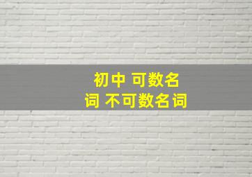 初中 可数名词 不可数名词